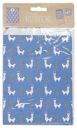 Пригласительные открытки Лама с конвертами и наклейками 8 шт от бренда Tim & Puce Factory