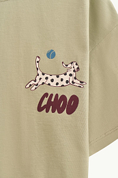 Футболка Dots Dog от бренда CHOOCHOO Хаки