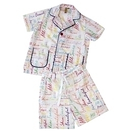 Пижама: рубашка с коротким рукавом и шорты от бренда Mum of Six