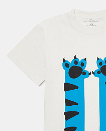 Футболка Cat's Paws от бренда Stella McCartney kids Молочный