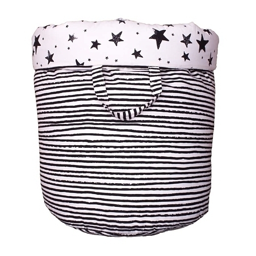 Корзинка для мелочей с черными звездами и полосками (большая) от бренда Noe&Zoe