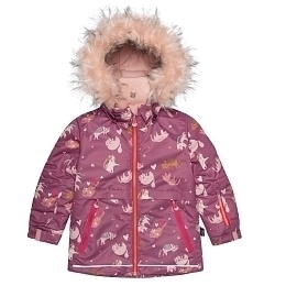 Куртка с принтом цветов, манишка и полукомбинезон розового цвета от бренда Deux par deux