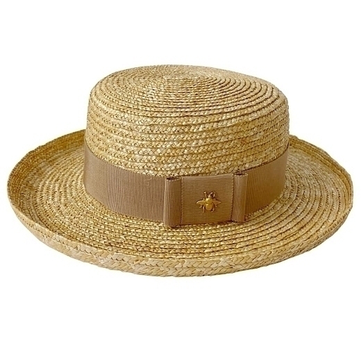 Соломенная шляпа-канотье АКАПУЛЬКО с бежевой лентой от бренда Skazkalovers