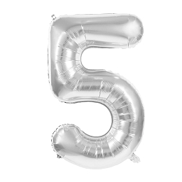 Воздушный шар Цифра 5 Silver 36 см от бренда Tim & Puce Factory