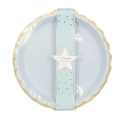 Тарелки Морской голубой с золотом 8 шт от бренда Tim & Puce Factory