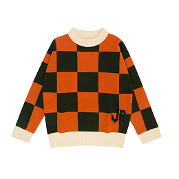 Джемпер коричневый в клетку темно-зеленого цвета от бренда JOHN RICHMOND