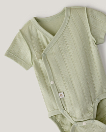 Набор боди кимоно из фактурной ткани в зеленом и розовом цвете от бренда Anna Leon