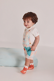 Боди и полукомбинезон в разноцветную клетку от бренда Boboli