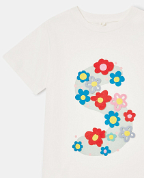 Футболка Floral S Graphic от бренда Stella McCartney kids Молочный