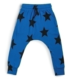 Джоггеры синего цвета со звездами от бренда NuNuNu