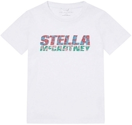 Футболка Floral Print Active Stella Logo от бренда Stella McCartney kids Белый Разноцветный