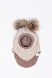 Шапка-шлем Double fur бежевый от бренда Peppihat