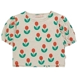 Блузка кремового цвета с пионами от бренда Tinycottons