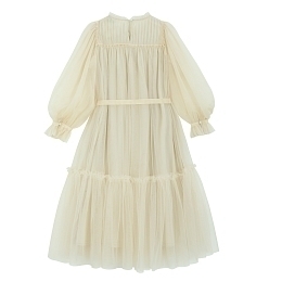 Платье молочного цвета с поясом от бренда C'ERA UNA VOLTA