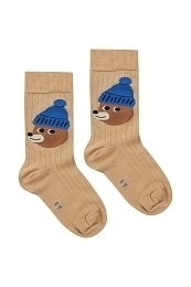 Носки бежевые BEAR от бренда Tinycottons