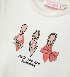 Футболка с принтом туфель от бренда Original Marines Молочный