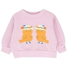 Свитшот розовый с птичками от бренда Tinycottons