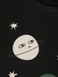 Футболка Black Space Graphic от бренда Stella McCartney kids Черный