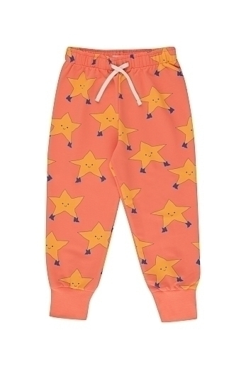Джоггеры оранжевые со звездами от бренда Tinycottons