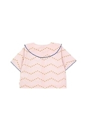 Блузка нежно-розовая с узором из звезд от бренда Tinycottons