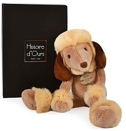 Мягкая игрушка Собачка бежевая в подарочной упаковке от бренда Histoire d'Ours