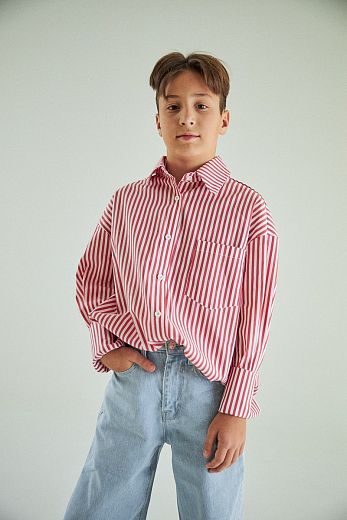 Рубашка BACK BUTTONS в полоску от бренда Liqlo