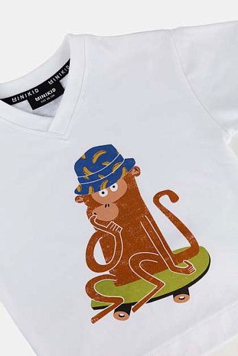 Футболка MONKEY WHITE от бренда MINIKID Белый