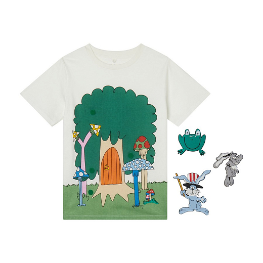 Футболка Woodland Friends от бренда Stella McCartney kids Молочный