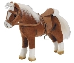 Лошадь для куклы с седлом и уздечкой от бренда Gotz