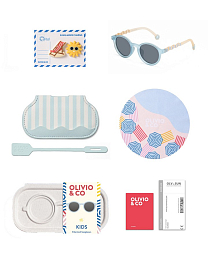 Очки KIDS Oval Sunglasses-Seaside Stripes-Sailing Blue от бренда Olivio and Co