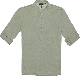 Рубашка с воротничком-стойкой цвета хаки от бренда Antony Morato