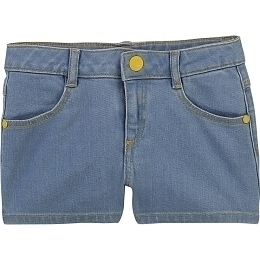 Джинсовые шорты с изображением Снупи от бренда LITTLE MARC JACOBS