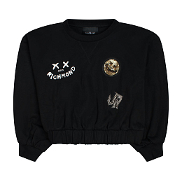 Свитшот со смайлом из пайеток от бренда JOHN RICHMOND