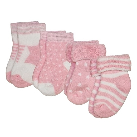 4 пары бело-розовых носков от бренда Mayoral