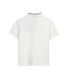 Футболка с детялями в полоску от бренда Original Marines Молочный