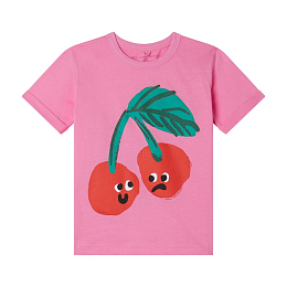 Футболка с вишенками от бренда Stella McCartney kids Розовый