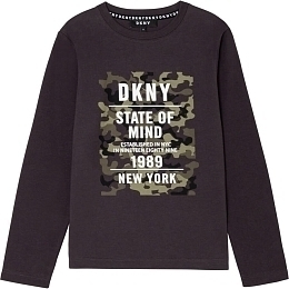 Лонгслив с вставкой камуфляжной расцветки от бренда DKNY