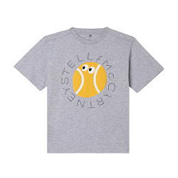 Футболка Tennis Ball Graphic от бренда Stella McCartney kids Серый