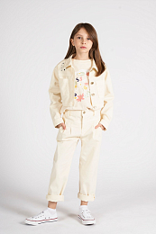 Футболка бежевого цвета с Лого от бренда Trussardi Молочный