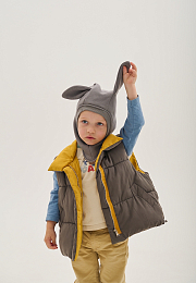 Шапка-шлем Bunny Teddy l.grey от бренда Peppihat