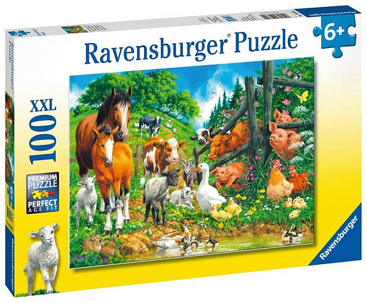 Пазл «Встреча животных», 100 эл. от бренда Ravensburger