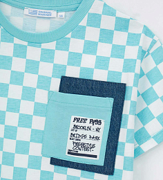 Футболка с шахматным принтом от бренда Original Marines Молочный