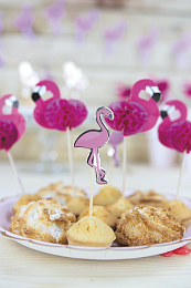 Шпажки Розовый фламинго с золотом 10 шт от бренда Tim & Puce Factory