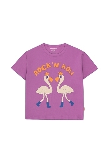 Футболка rock'n'roll с фламинго от бренда Tinycottons Фиолетовый