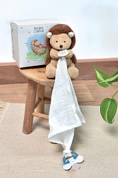 Игрушка Ежик – комфортер и держатель для пустышки в подарочной коробке от бренда Doudou et Compagnie