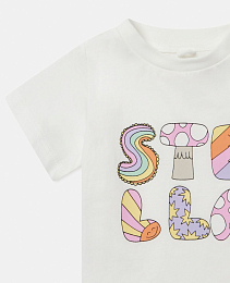 Футболка Milk Woodland Lettering от бренда Stella McCartney kids Молочный