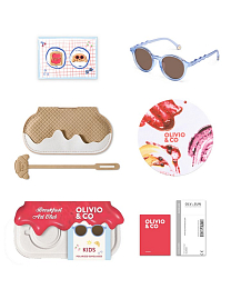Очки KIDS Oval Sunglasses-Breakfast Art-Blueberry от бренда Olivio and Co