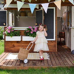 Корзинка-тележка Petal Luggy Natural от бренда Olli Ella