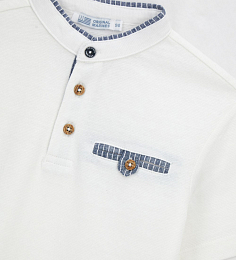 Футболка с детялями в полоску от бренда Original Marines Молочный