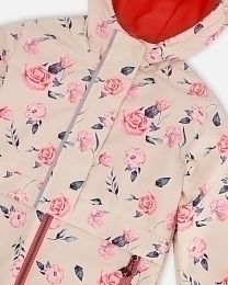 Куртка и штаны с розами оранжевого цвета от бренда Deux par deux
